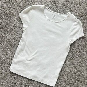 American Eagle ribbed white tee for women